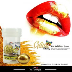 Hot Ball Glitter Boom Aroma Petit Gateau e Glitter Comestível Hot Flowers