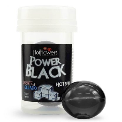 Hot Ball Power Black Gel Comestível Quente e Gelado Hot Flowers